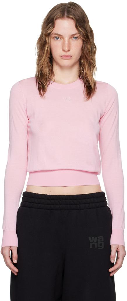 Alexander Wang Pink Embossed Logo Sweater