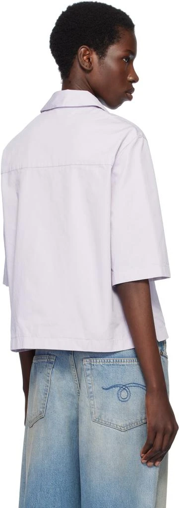 Maison Kitsune Purple Cropped Boxy Shirt 3