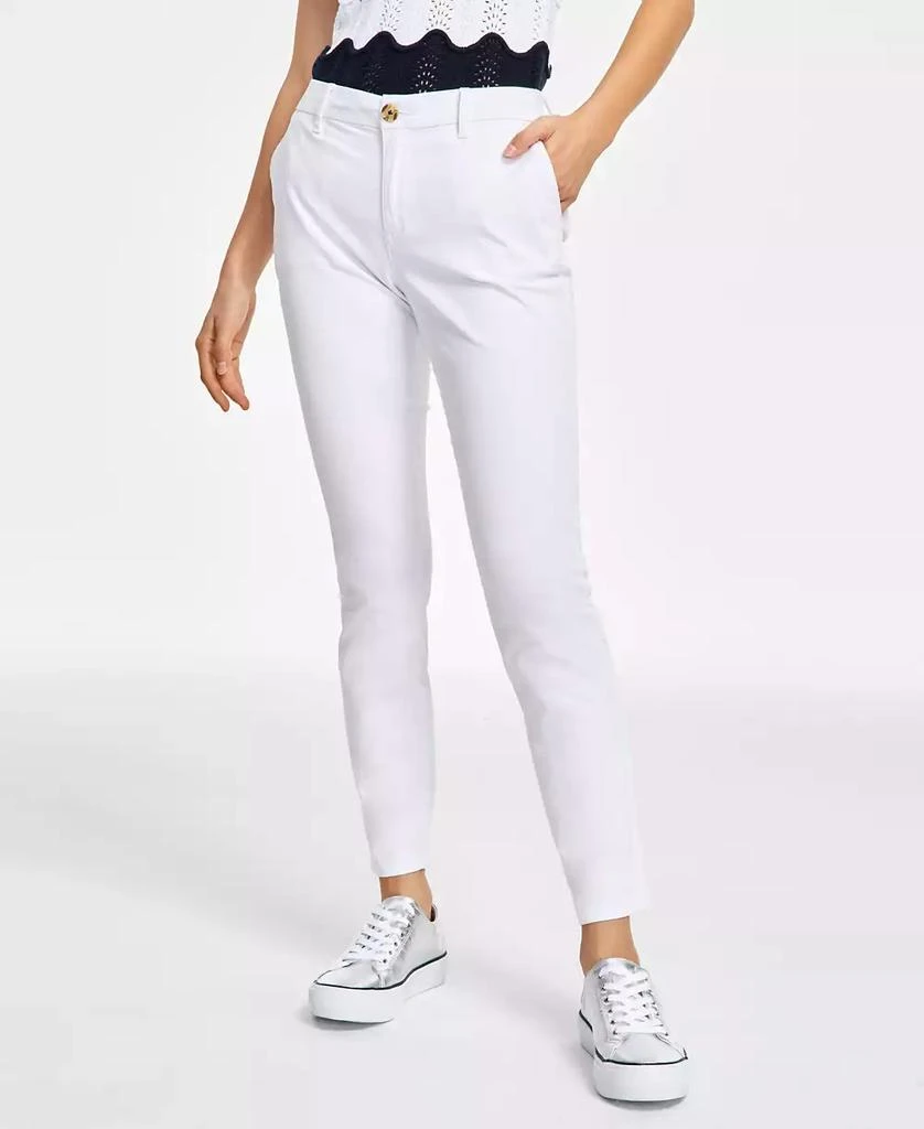 Tommy Hilfiger Women's TH Flex Hampton Cuffed Chino Straight-Leg Pants, Created for Macy's 1