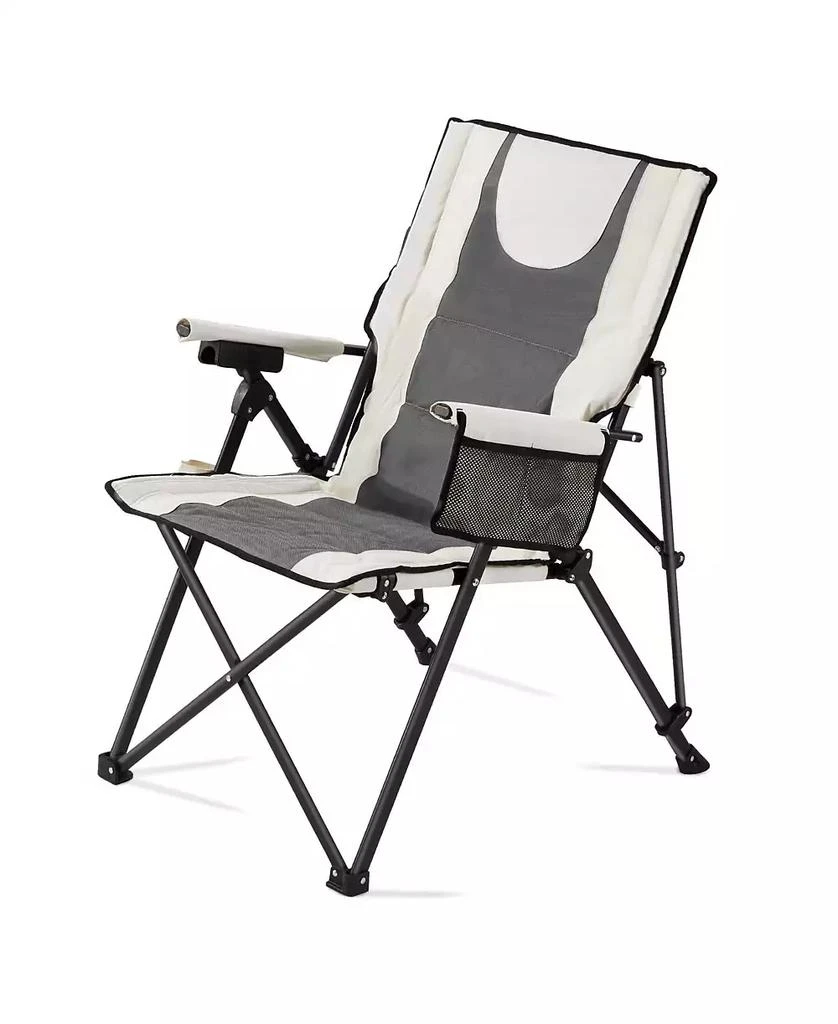 Mecale Folding Camping Chair, 3 Reclining Positions, High Back Padded Outdoor Chair with Armrest and Headrest, 260 lbs Capacity