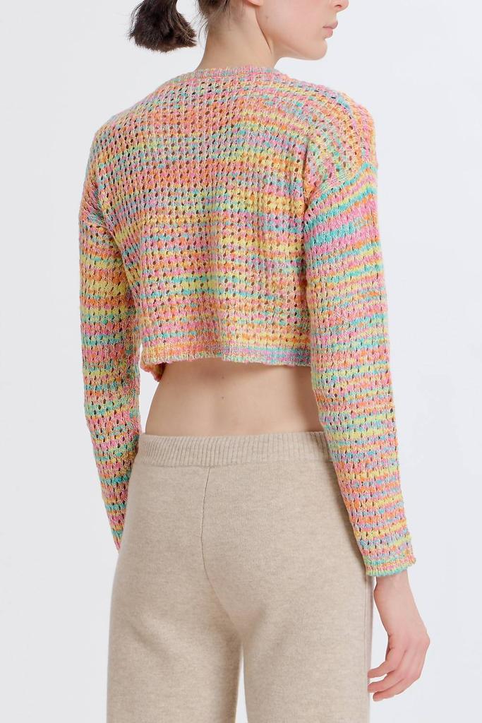 Something Navy Something Navy - Cropped Multicolored Cardigan
