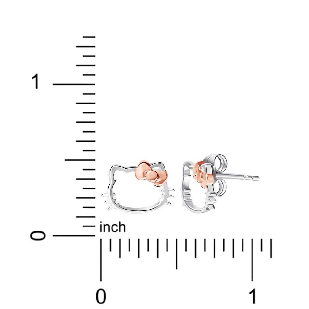 Macy's Hello Kitty Open Stud Earrings in Sterling Silver & 18k Rose Gold-Plate 4