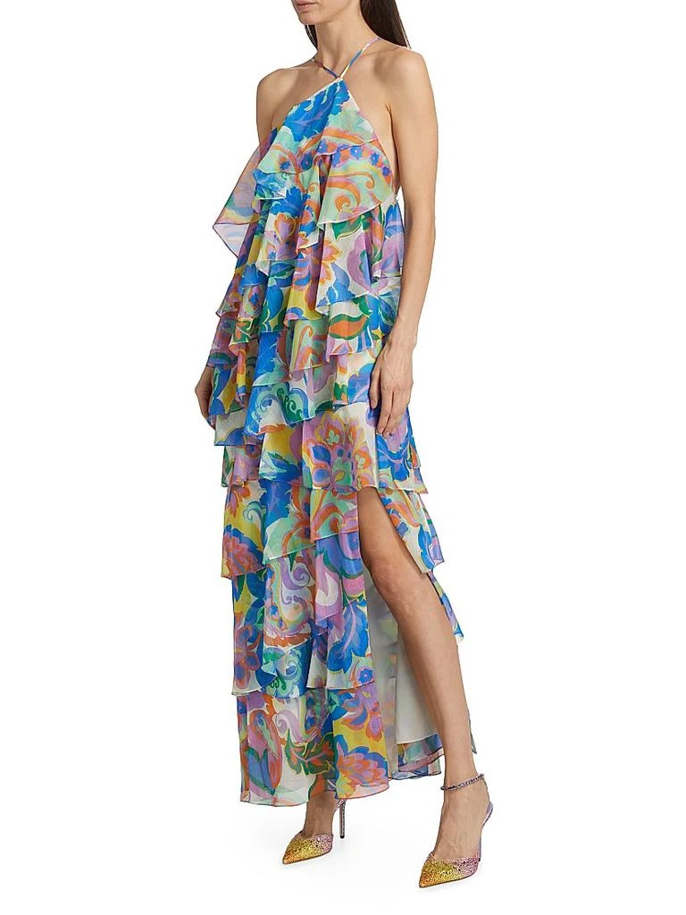Amanda Uprichard Poise Floral Tiered Ruffle Maxi Dress 4