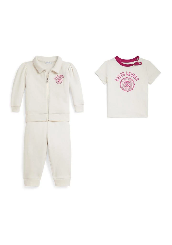 Ralph Lauren Baby Girls Logo Crest Tee, Fleece Jacket
Pants Set