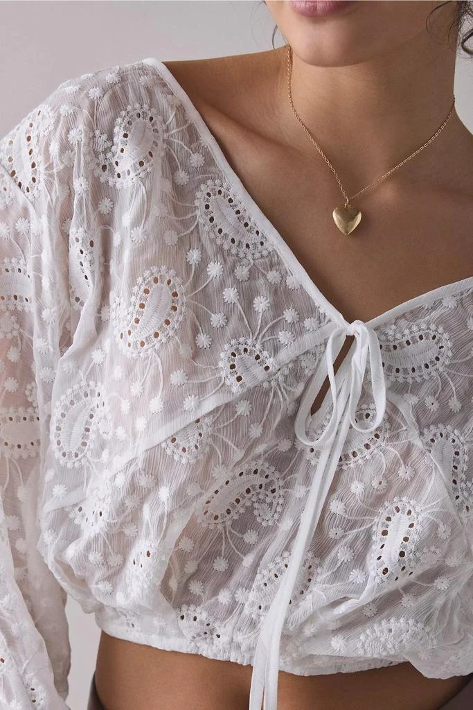 Kimchi Blue Kimchi Blue Tanner Eyelet Lace Cropped Prairie Blouse 2