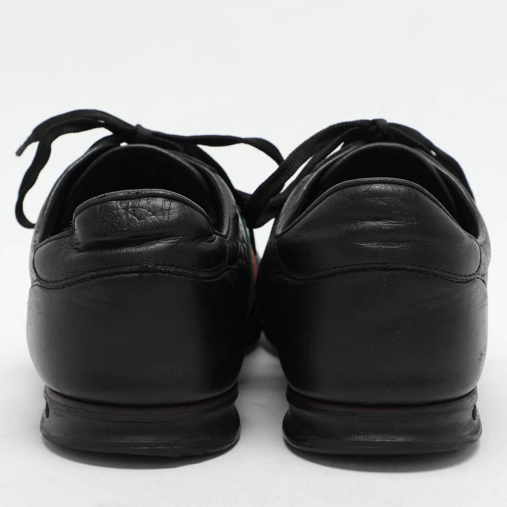 Gucci Black Microguccissima Leather Web Low Top Sneakers  display picture 1