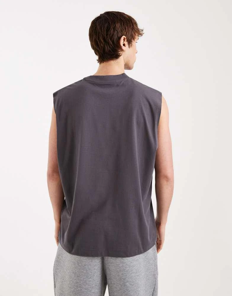 ASOS ASOS DESIGN Essentials oversized tank in charcoal 3