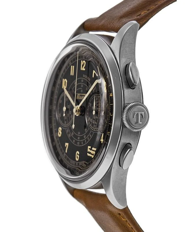 Tissot Tissot Telemeter 1938 Automatic Black Dial Leather Strap Men's Watch T142.462.16.052.00-PO 3