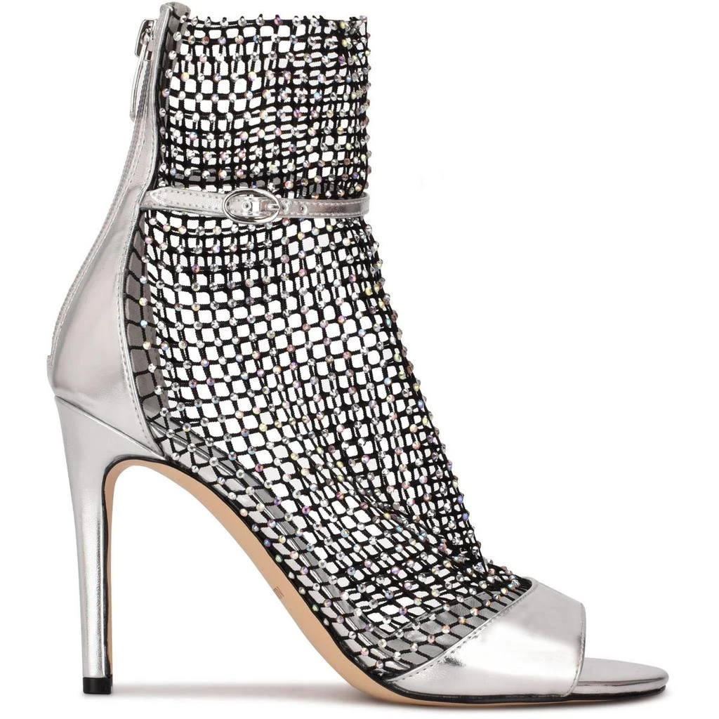 Nine West Imery Womens Fishnet Rhinestone Ankle Boots 4