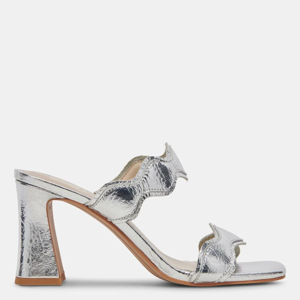 Dolce Vita Ilva Wide Heels Silver Distressed Leather 1