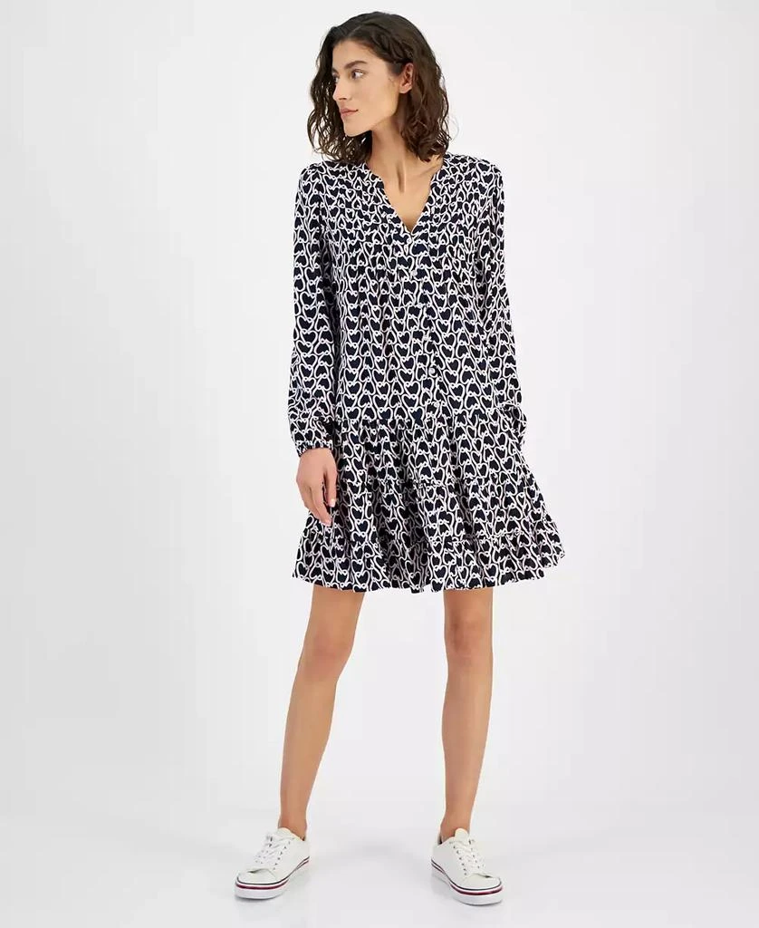 Tommy Hilfiger Women's Heartlock Pintuck Tiered Dress 1