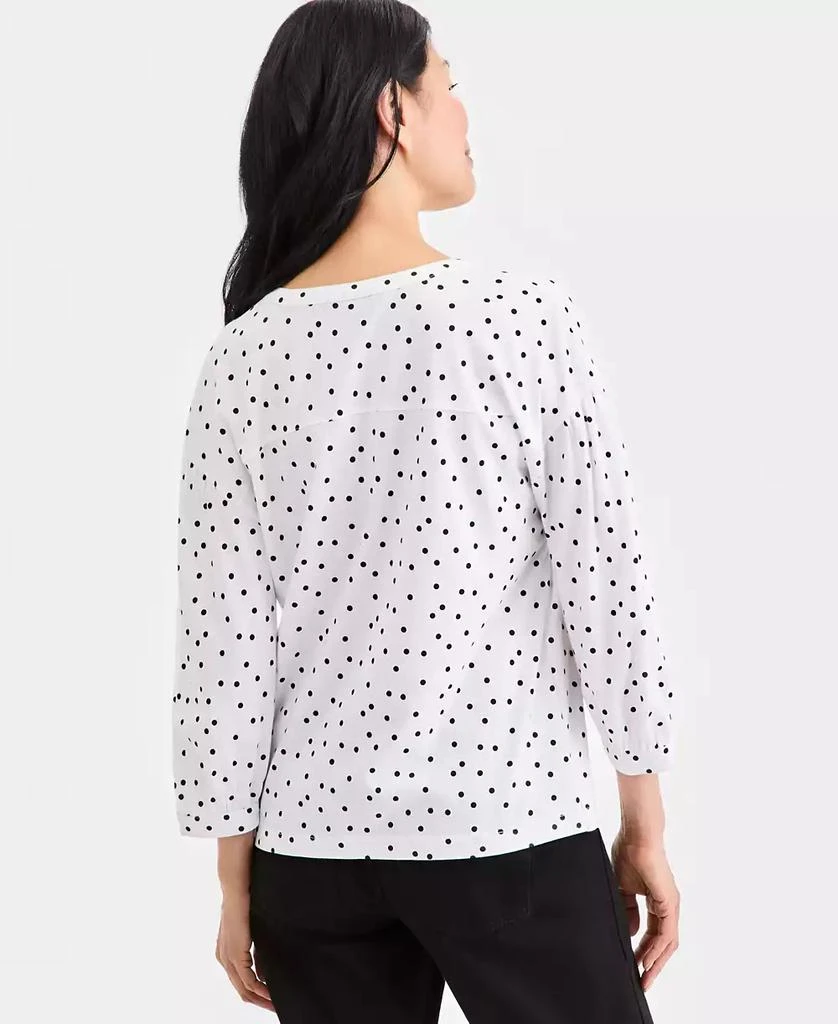 Style 
Co Women
s Printed 3/4 Sleeve Split-Neck Top, Macy
s Exclusive 4