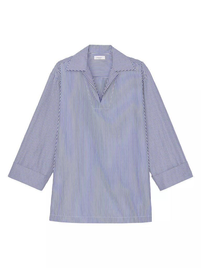 Lafayette 148 New York Cuffed Striped Popover Shirt