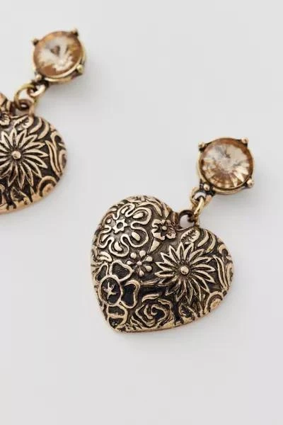 Urban Outfitters Etched Heart Earring 3