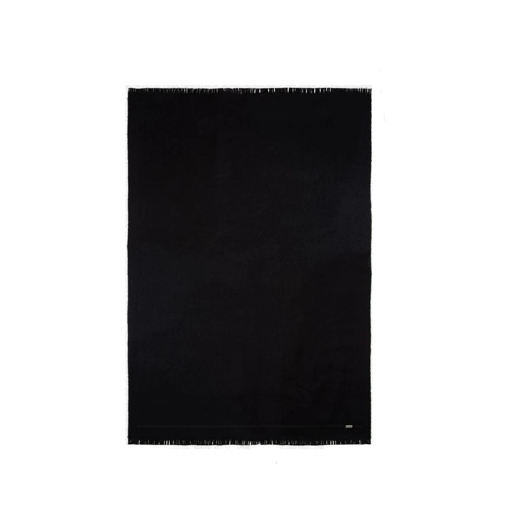 ANN DEMEULEMEESTER Ann Demeulemeester Logo Plaque Frayed Edge Scarf 1