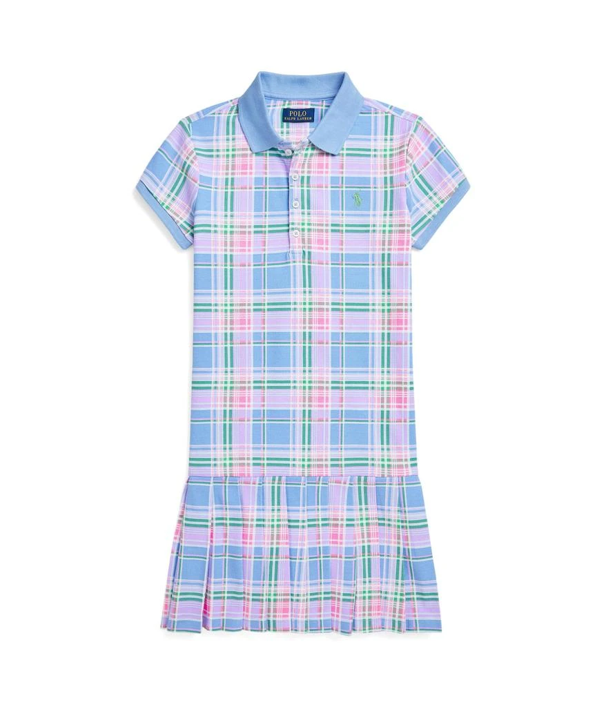 Ralph Lauren Plaid Cotton Mesh Polo Dress (Big Kid) 1