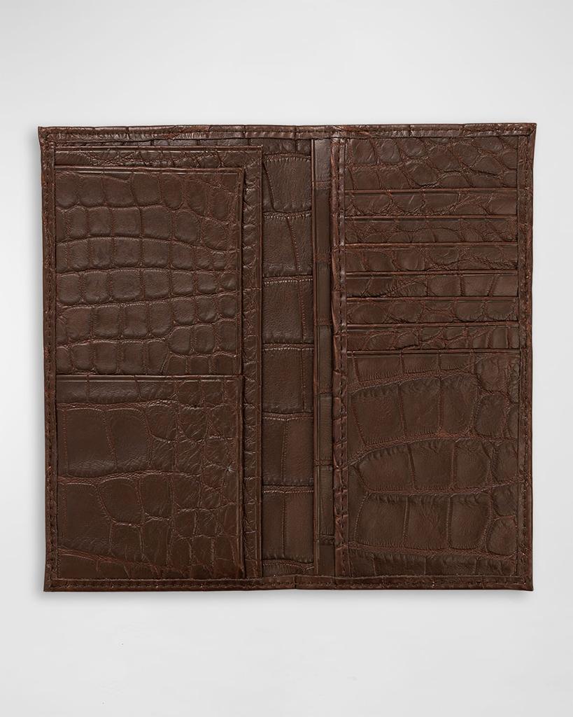 Abas Men's Matte Alligator Leather Bifold Coat Wallet