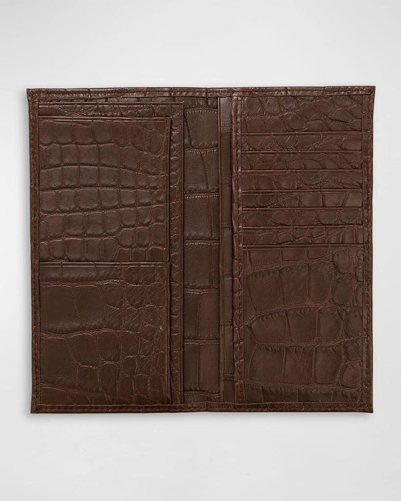 Abas Men's Matte Alligator Leather Bifold Coat Wallet 2