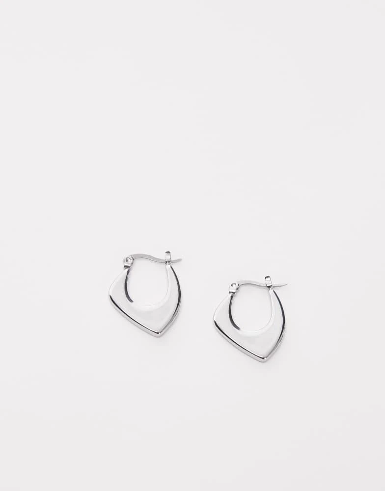 Topshop Topshop Sonia waterproof stainless steel hoop earrings in silver 2