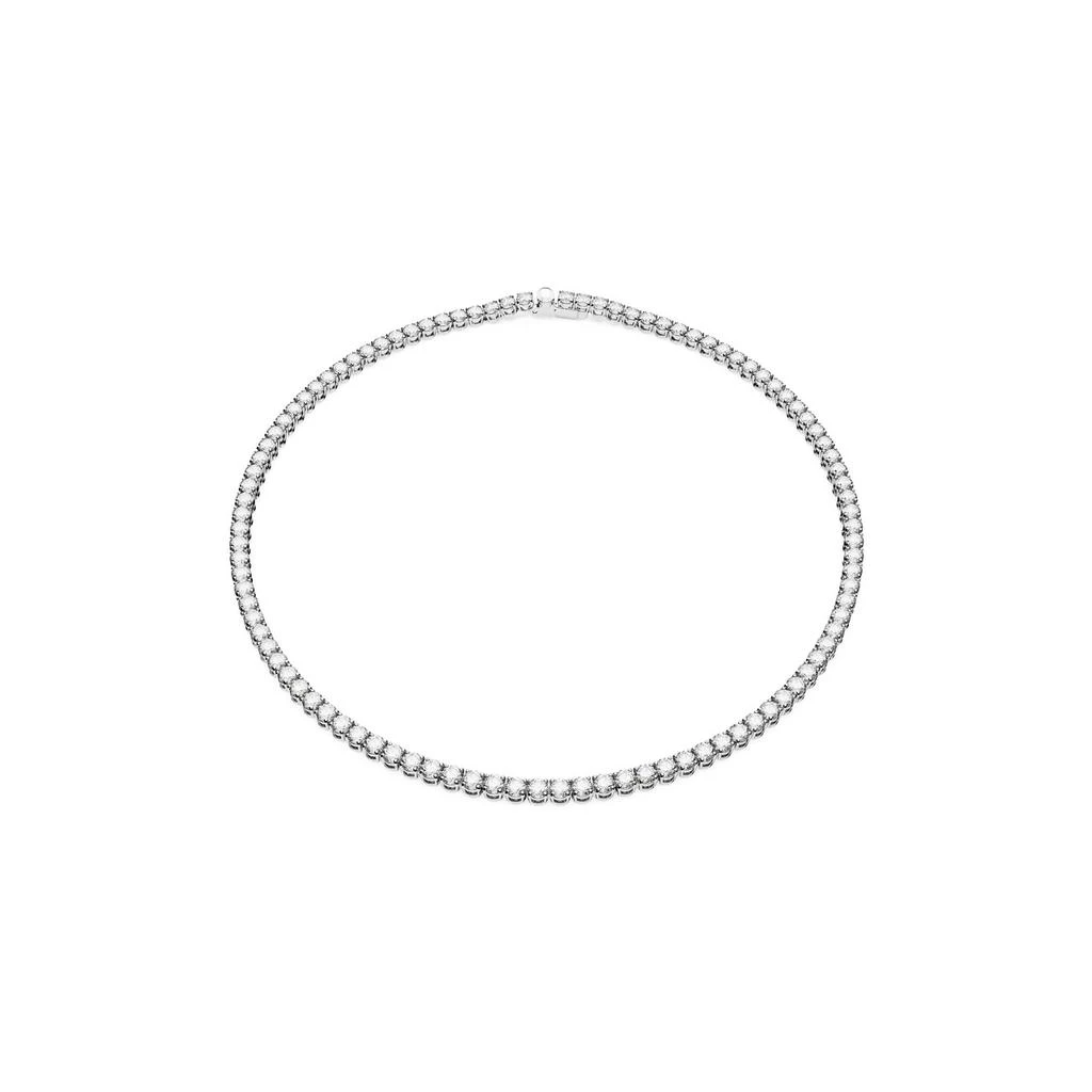 Swarovski Matrix tennis necklace round cut white rhodium plated 5