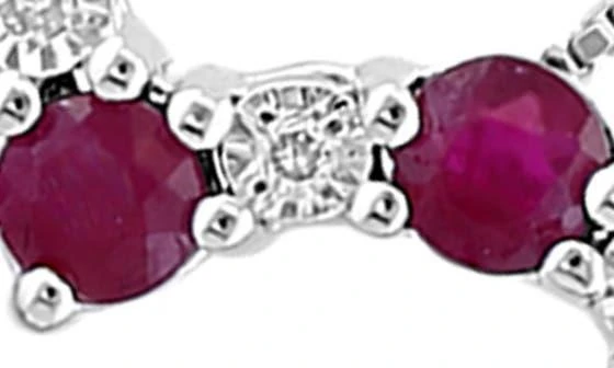 Effy Sterling Silver Diamond 
Ruby Heart Pendant Necklace - 0.04ct. 4