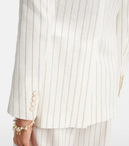 Max Mara Jadi striped cotton and linen blazer 5
