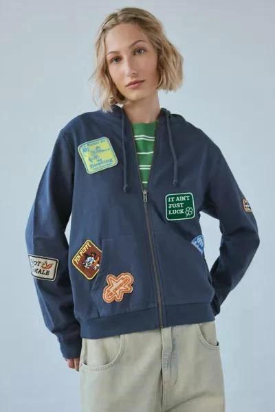BDG BDG Bowling Patch Graphic Zip-Up Hoodie Sweatshirt 1