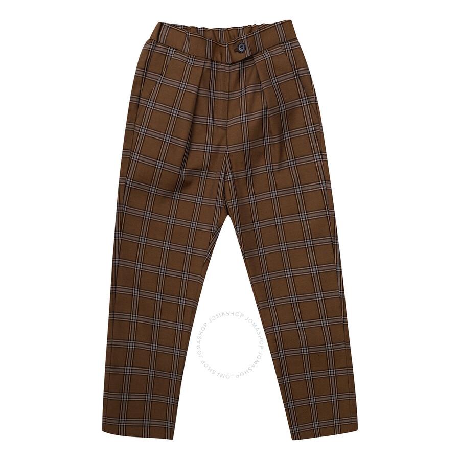Bonpoint Girls Cafe Check Print Tailored Tasha Pants