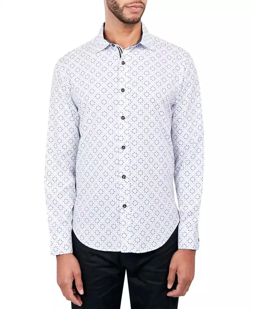 Society of Threads Men's Regular-Fit Non-Iron Performance Stretch Geo-Print Button-Down Shirt 1