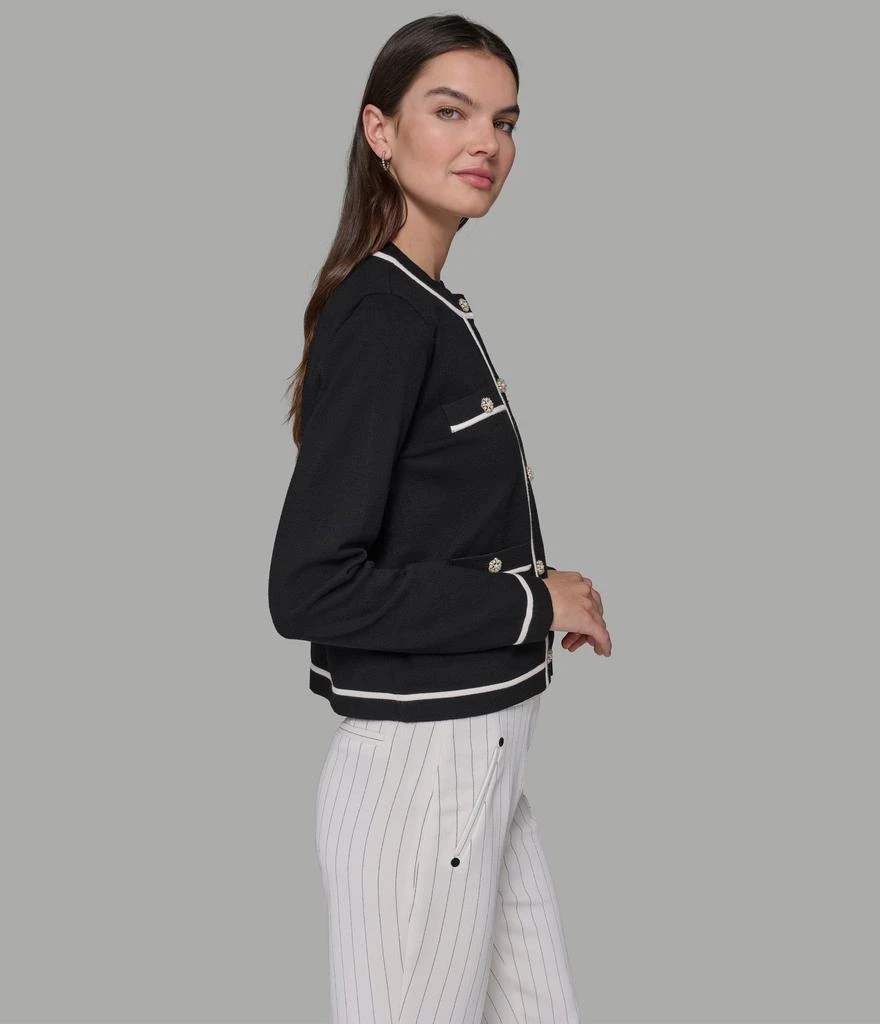 Karl Lagerfeld Paris CROPPED CARDIGAN WITH CONTRAST PIPING 3