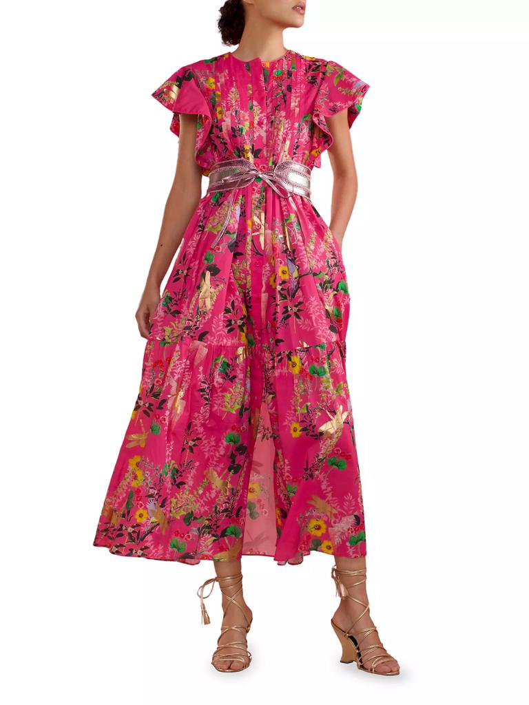Cynthia Rowley Nairobi Floral Pintuck Maxi Dress