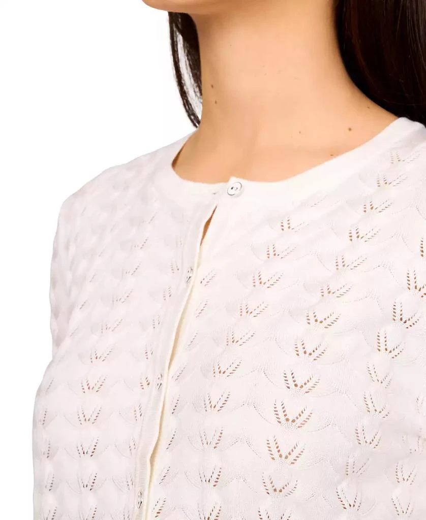 Melissa Paige Women's Pointelle-Knit Crewneck Cardigan 3