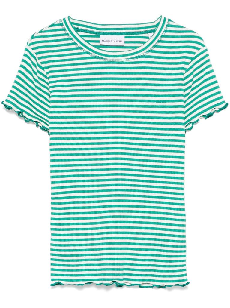 Maison Labiche Maison Labiche Striped Ruffle T-Shirt