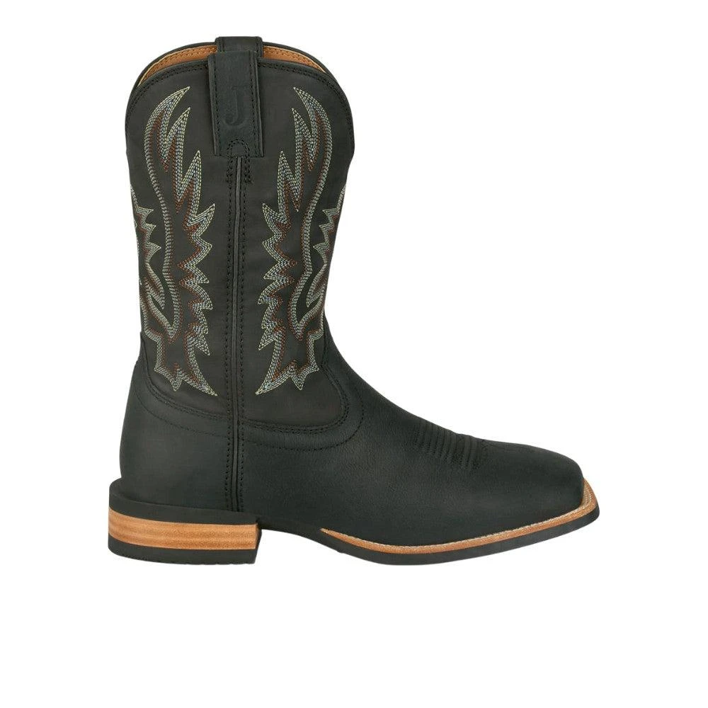 Justin Boots Rustle 11 Inch Embroidered Square Toe Pull On Cowboy Boots