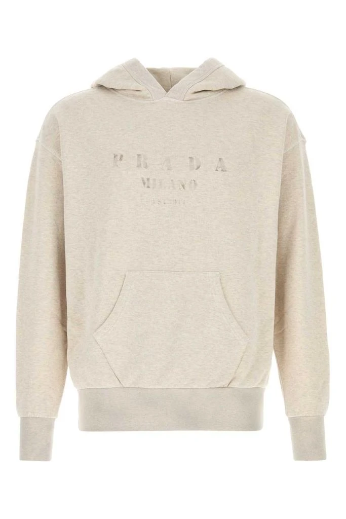 Prada Prada Logo Printed Pocketed Hoodie 1