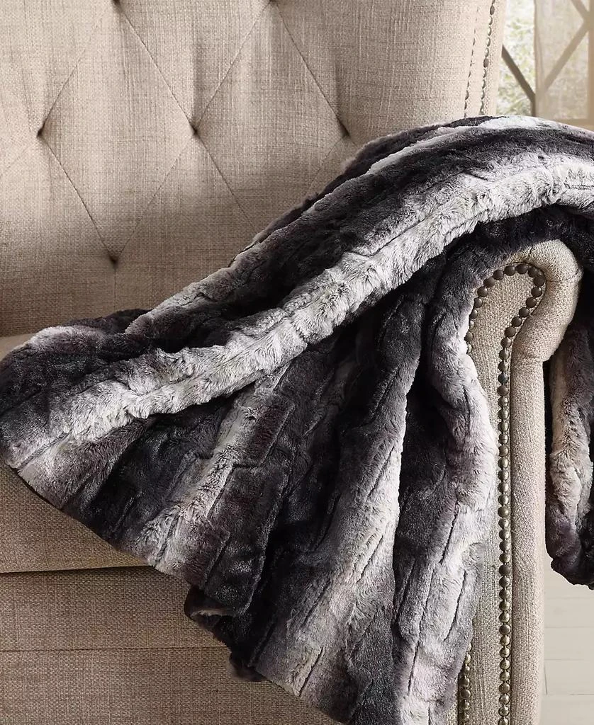 Christian Siriano New York Christian Siriano NY® 60" x 70" Black Ombre Luxury Faux Fur Filled Throw with Gift Box 1