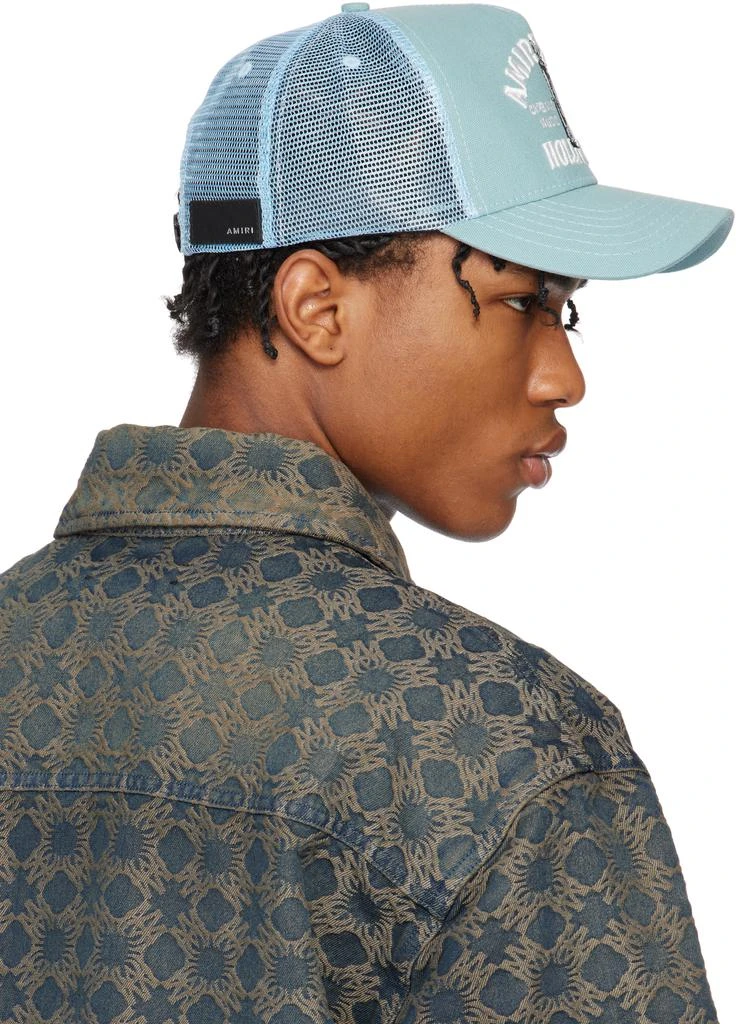 AMIRI Blue 'Amiri Jazz' Wolf Trucker Cap 3