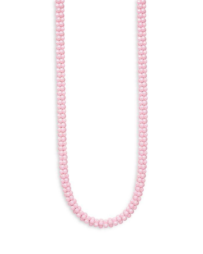 LAGOS Sterling Silver Pink Caviar Ceramic Rope Necklace, 18"