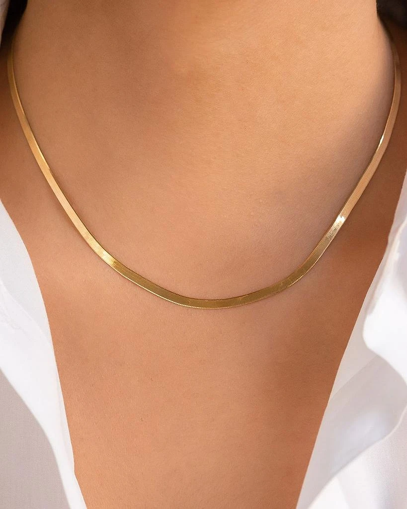 Zoe Lev 14K Yellow Gold Herringbone Chain Necklace, 18" 2