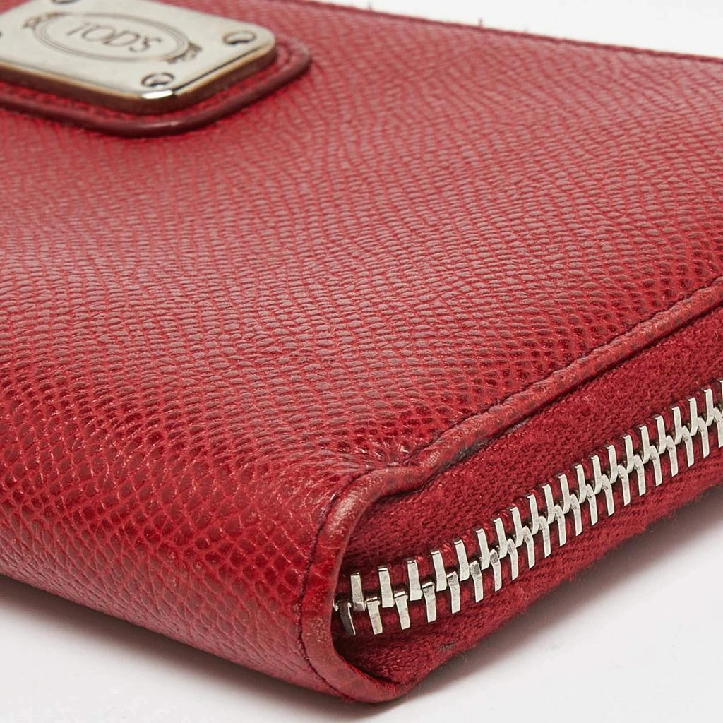 Tod's Tod's Red Leather Zip Around Wallet 9