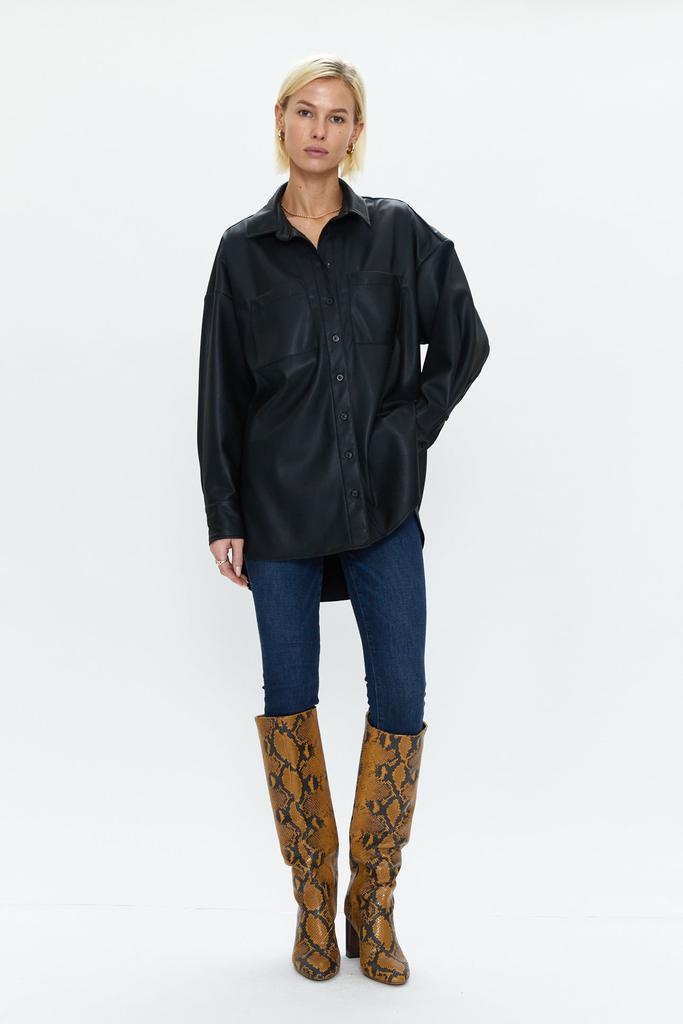 Pistola Denim Rena Button Down Tunic Shirt - Slate Black