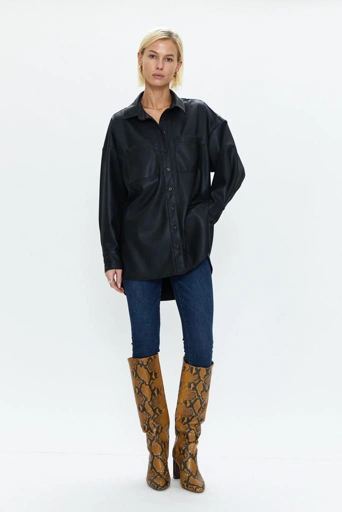 Pistola Denim Rena Button Down Tunic Shirt - Slate Black 2