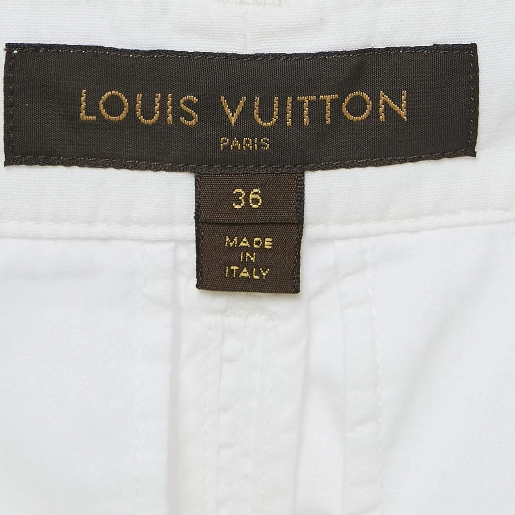 Louis Vuitton Louis Vuitton White Cotton Buckle Detail Shorts S 5