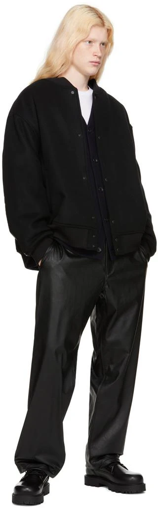 n.hoolywood Black Wide Faux-Leather Trousers 4