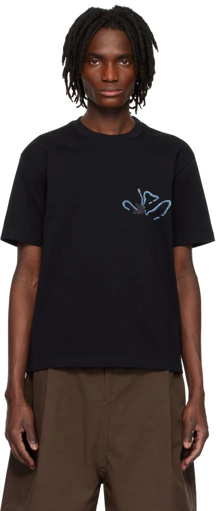 pet-tree-kor Black Texting On Pasta T-shirt 1