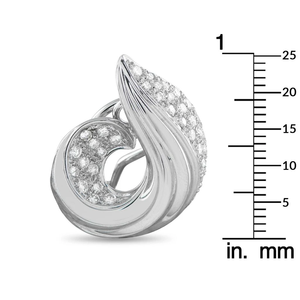 LB Exclusive 18K White Gold 1.72 ct Diamond Swirled Shell Clip-On Earrings MF31-011626 4