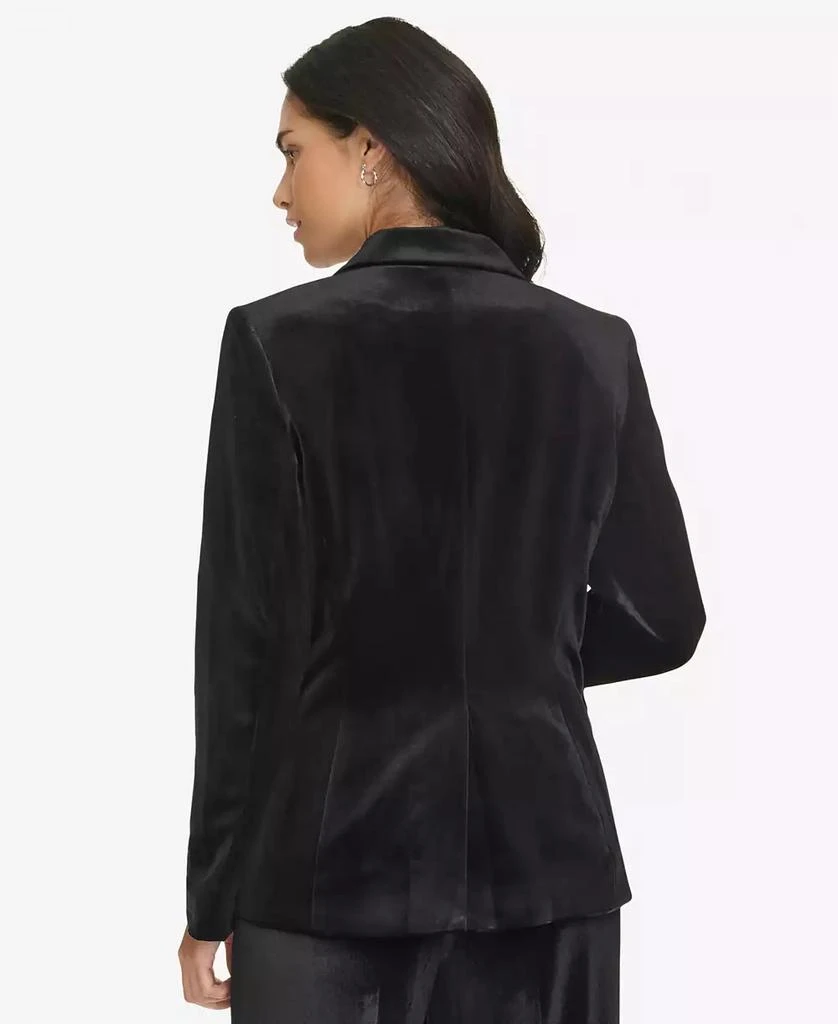Calvin Klein Petite Single-Button Velvet Blazer 2