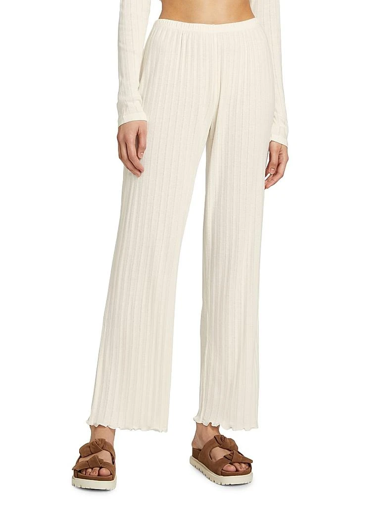 Eberjey Pointelle Rib-Knit Pants 3