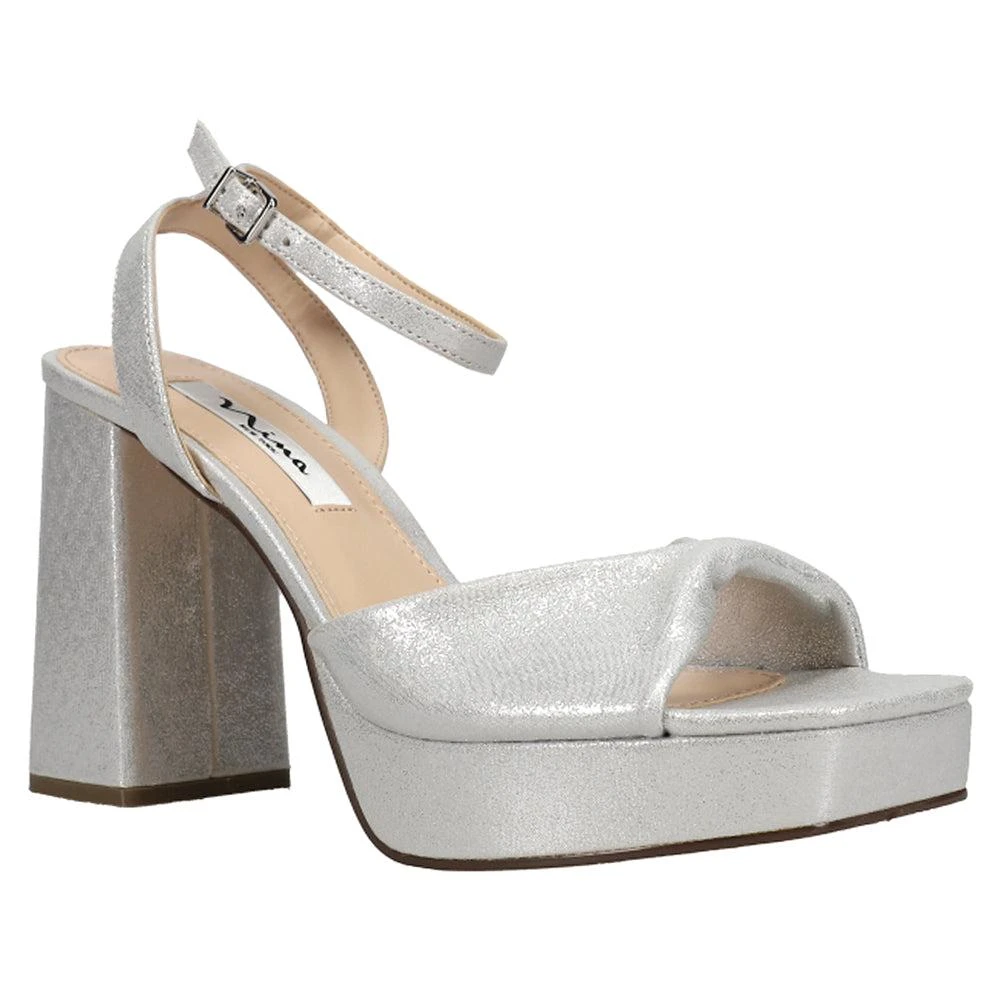 Nina Stacie Metallic Ankle Strap Block Heel Platform Sandals 2