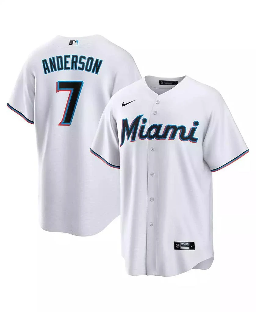 NIKE Men's Tim Anderson White Miami Marlins Home Replica Player Jersey 1